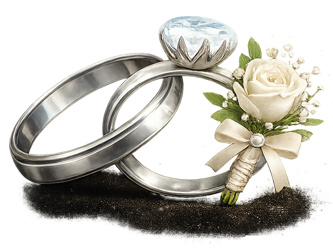 Ilustração de dois corações entrelaçados